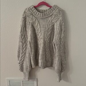 Express Women's Light Gray Cowl Neck Sweater